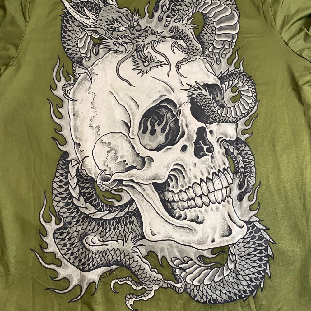 YMX by Yellowman MadKool Men's Combat Death Short Sleeve Tee Olive  MD  NWT